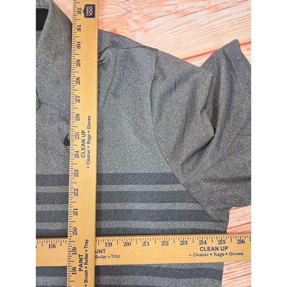 Nike Golf Dri-Fit Polo Shirt XL Striped Gray Short Sleeve Mens - Picture 7 of 7